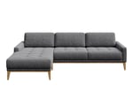Rohová pohovka musso tufted 248 cm tmavě šedá levá