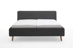 Čalouněná postel taupe s úložným prostorem 180 x 200 cm manšestr černá
