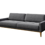 Pohovka třímístná musso tufted 211 cm tmavě šedá