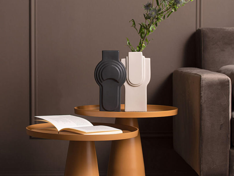Odkládací stolek Rizky Ø 43 x 48,5 cm hořčicová