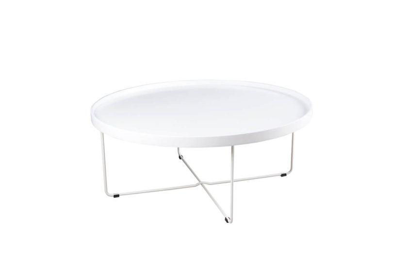 Konferenční stolek bunro Ø 90 cm bílý