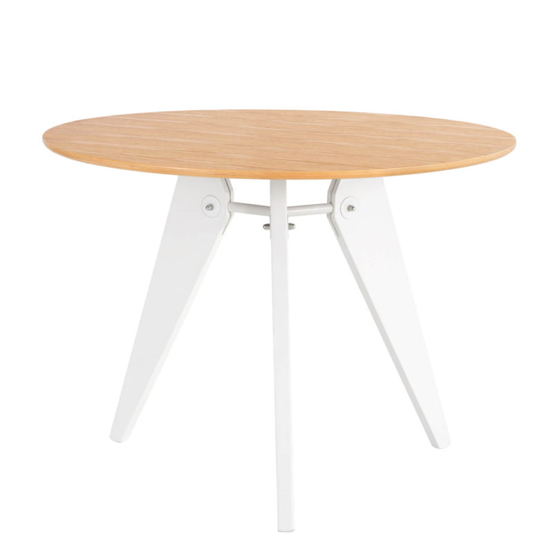 Kulatý stůl nera Ø 100 cm bílo-hnědý