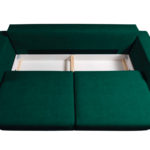 Rozkládací třímístná pohovka Hesto s úložným prostorem 237 cm zelená