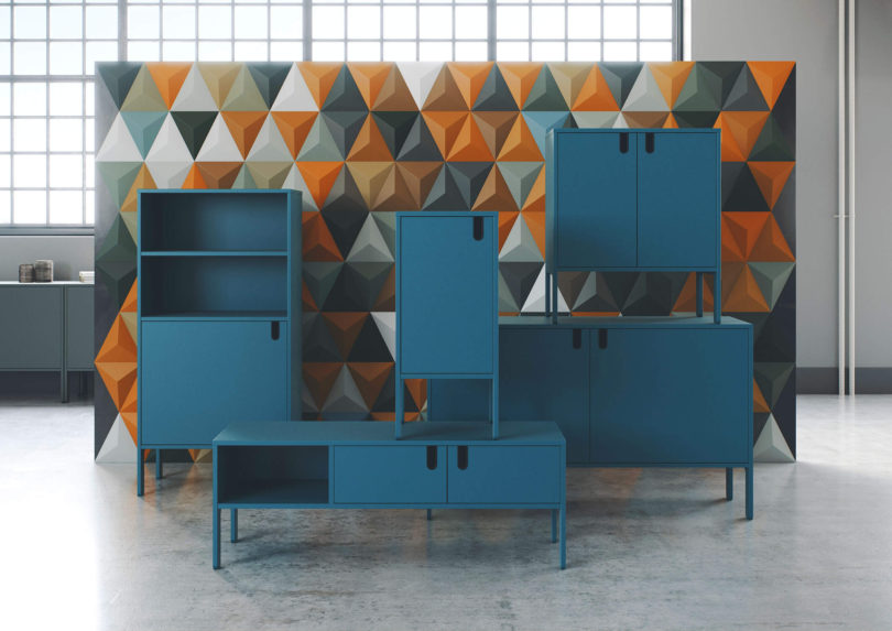 TV stolek nuo 137 x 50 cm modrý
