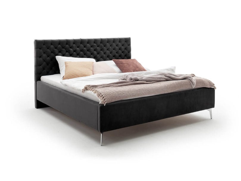 Čalouněná postel oliver s úložným prostorem 180 x 200 cm černá