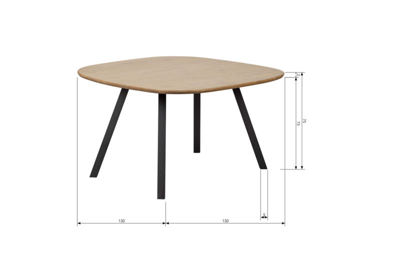 Jídelní stůl balto 130 x 130 cm černý