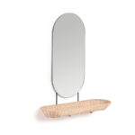 Zrcadlo s ratanovou poličkou naibi 80 x 29 cm přírodní