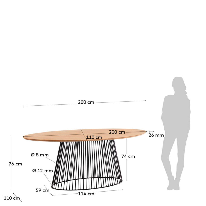 Jídelní stůl leska 200 x 110 cm přírodní
