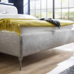 Čalouněná postel raia s úložným prostorem 180 x 200 cm světle šedá