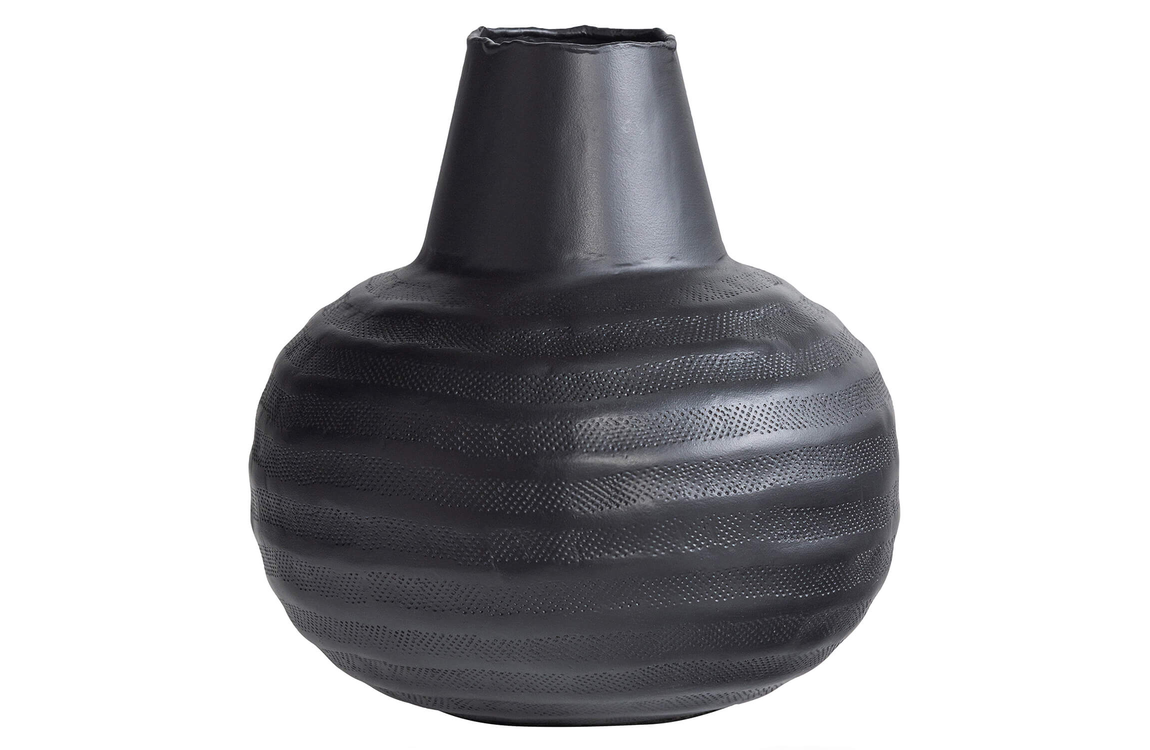 Kovová váza ruji Ø 24 cm černá