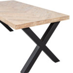 Jídelní stůl tablo 180 x 90 cm nohy do tvaru X mangový herringbone