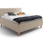Čalouněná postel kartika s úložným prostorem 160 x 200 cm béžová