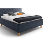 Čalouněná postel kartika s úložným prostorem 180 x 200 cm modrá